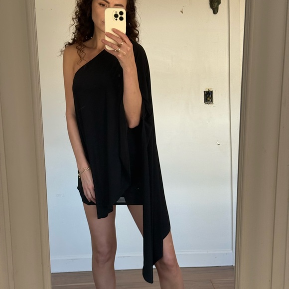 Small / Nasty Gal / Mini Black Dress / Cape Dress / Festival dress / Wing - Picture 4 of 9